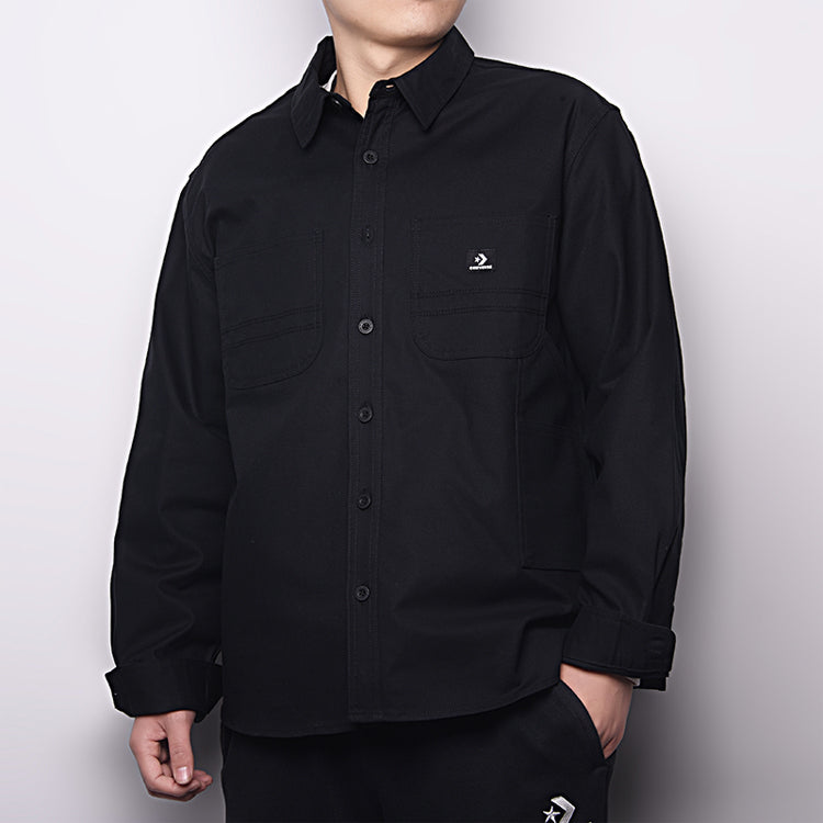 Converse Carpenter Pocket Button Down Long Sleeve Shirt Asia Sizing 'Black' 10022950-A03