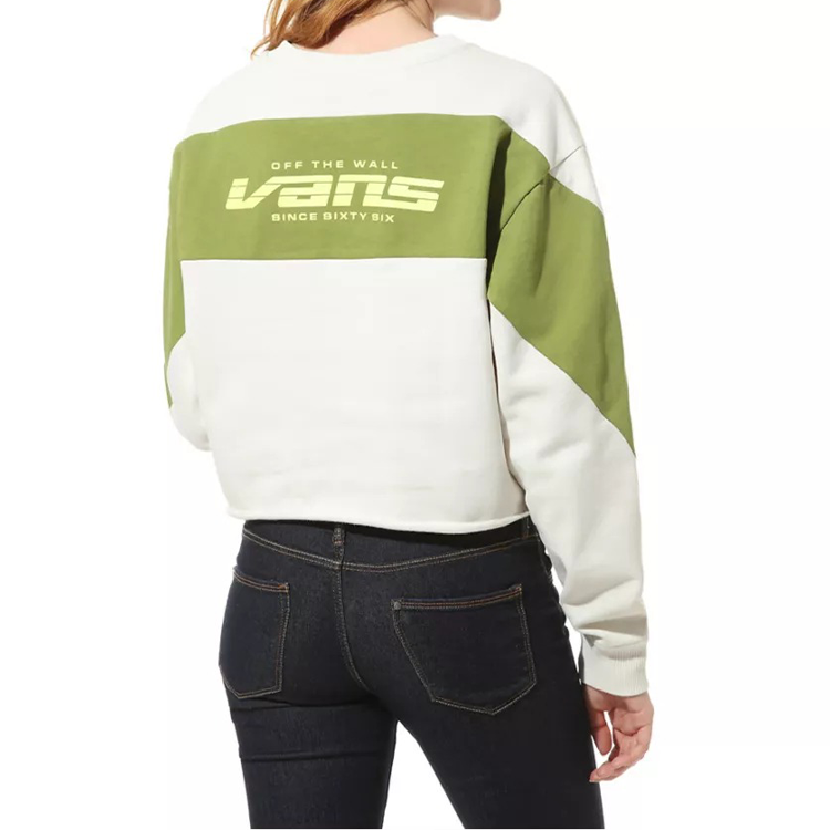 (WMNS) Vans Colorblock Round Neck Pullover Hoodie White VN0A4DR8J92