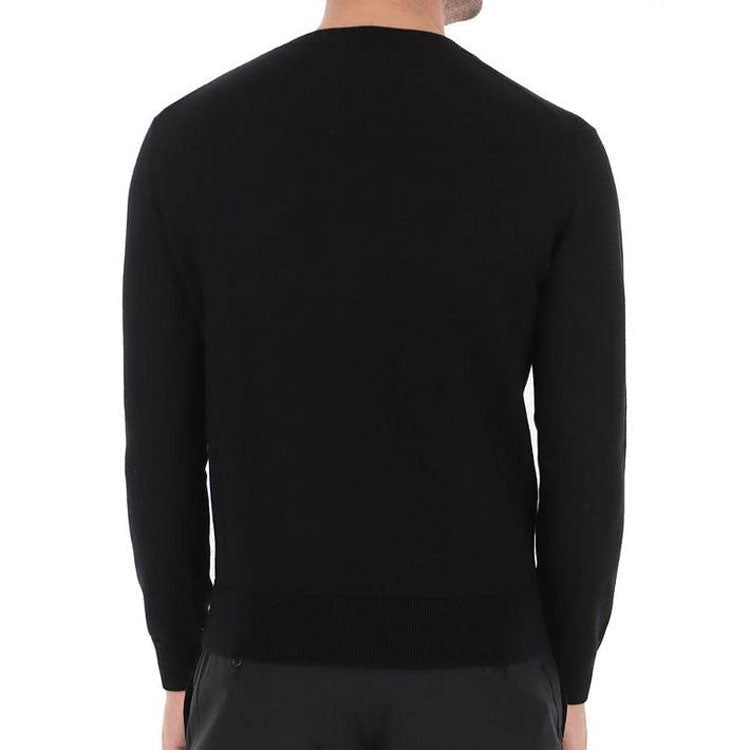 Men's KENZO SS21 Tiger Head Label Round Neck Pullover Black PFA65PU5373TA-99