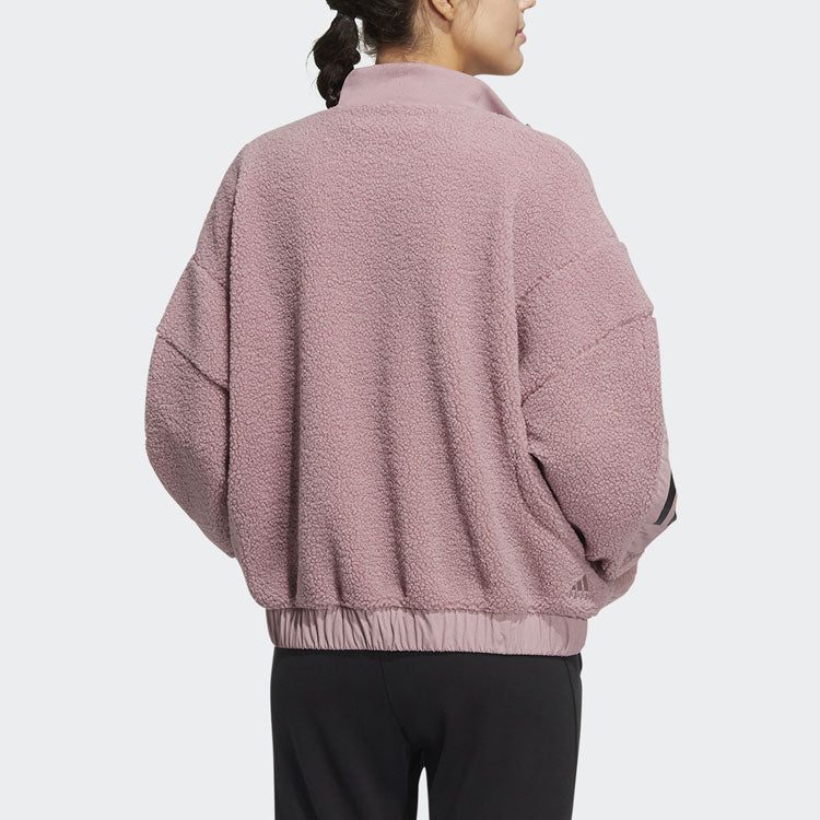 (WMNS) adidas Contrasting Colors Stripe Splicing Sports Jacket Purple Pink HM7457