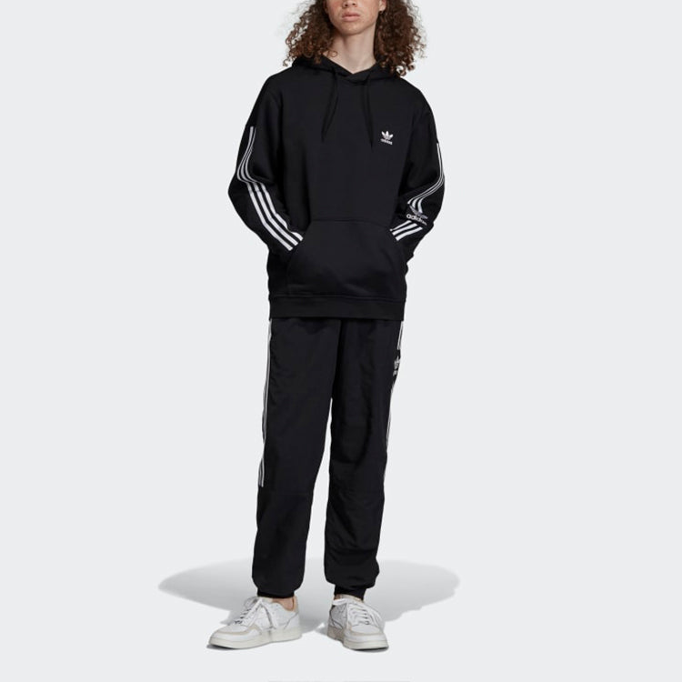 adidas originals Lock Up Fleece Lined Casual Sports Pullover Black ED6124