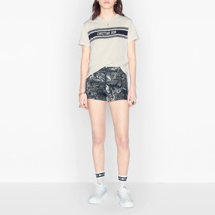 DIOR SS21 Casual Round Neck Pullover Short Sleeve Unisex White 143T04A4043-X0200