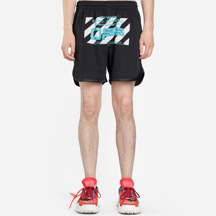 Off-White Wavy Line Mesh Shorts Black/Multicolor OMCI005R201010041001