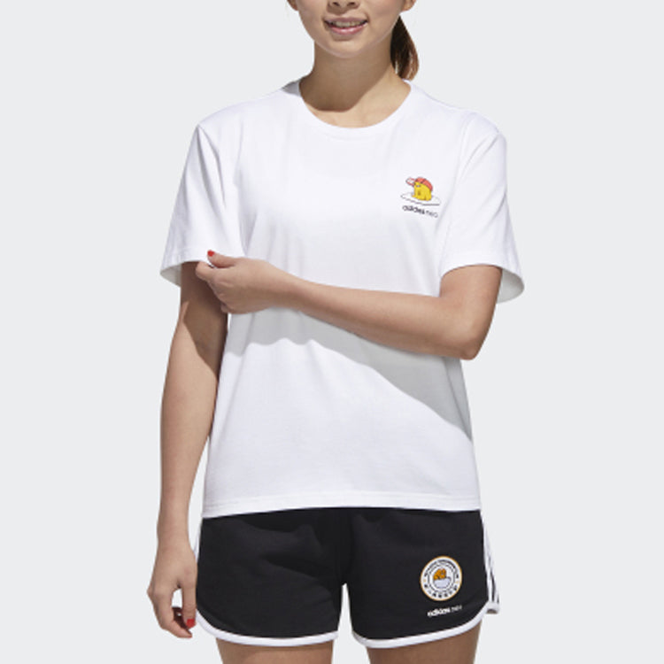 (WMNS) adidas neo GDTM BF TEE Yellow Crossover Sports Short Sleeve White GL7231