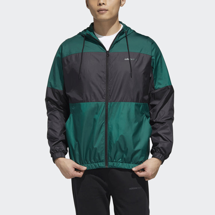 adidas neo Logo hooded track Jacket Forest Green GJ8768