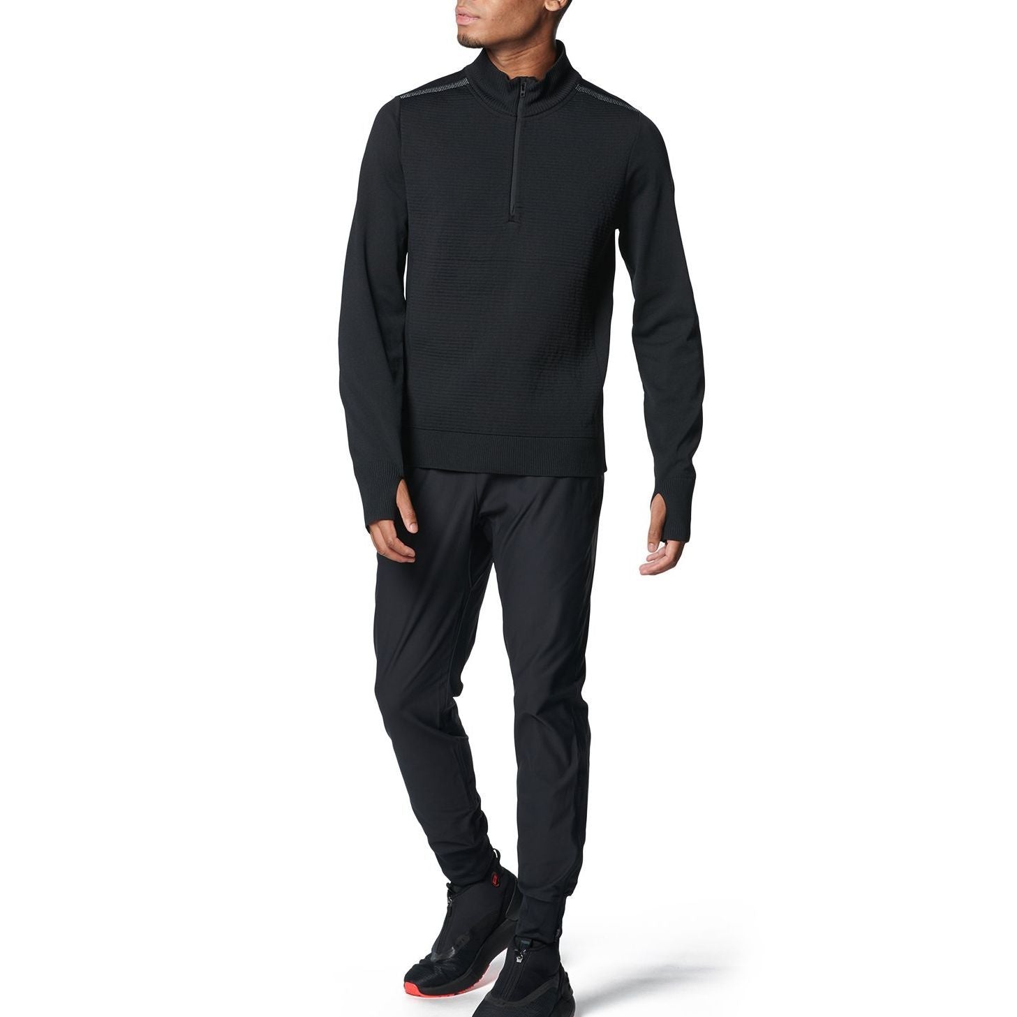 Under Armour IntelliKnit Run 1/2 Zip Shirt 'Black' 1378170-001