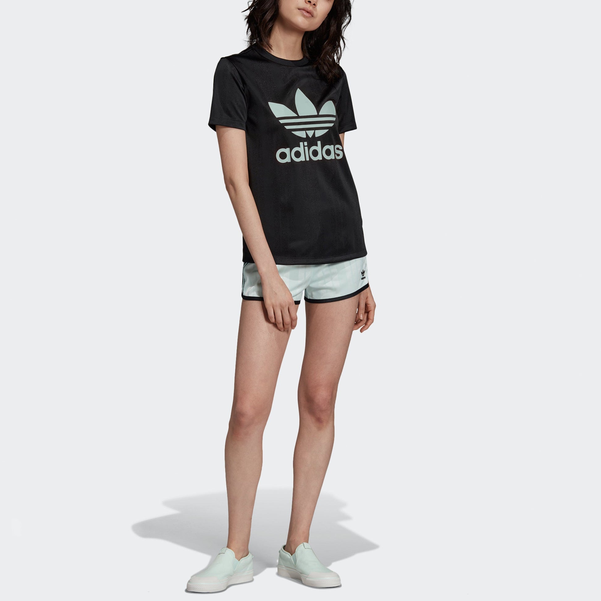 (WMNS) adidas originals Trefoil Tee Casual Sports Round Neck Alphabet Printing Short Sleeve Black DV0116