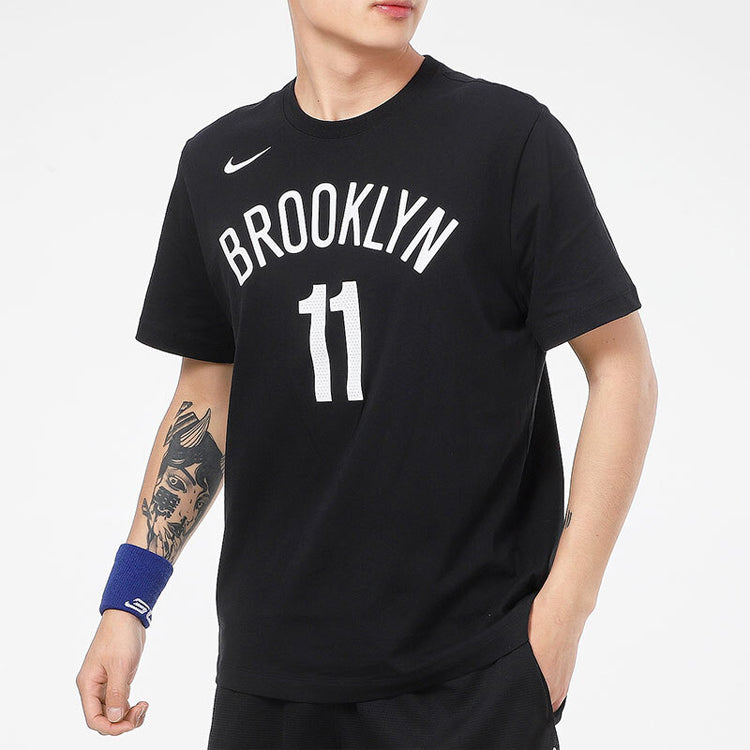 Nike NBA Brooklyn Nets Kyrie Irving Basketball Sports Printing Round Neck Short Sleeve Black CV8505-018