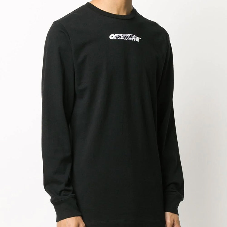 Men's Off-White logo Pattern Printing Black Tops OMAB001E20JER0021001