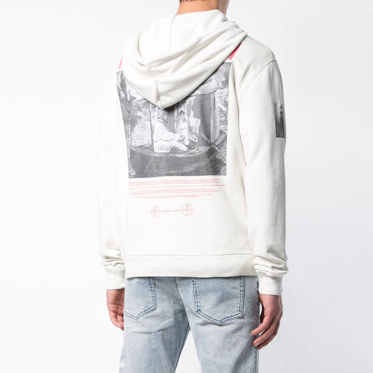 Off-White MENS Virgil Abloh Zipped Hoodie White OMBE001R190030110288