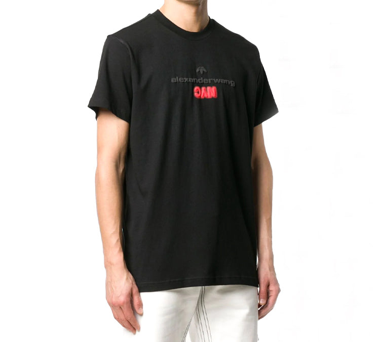 adidas Alexander wang NewYork Printing Pattern Short Sleeve Couple Style Black FI6953