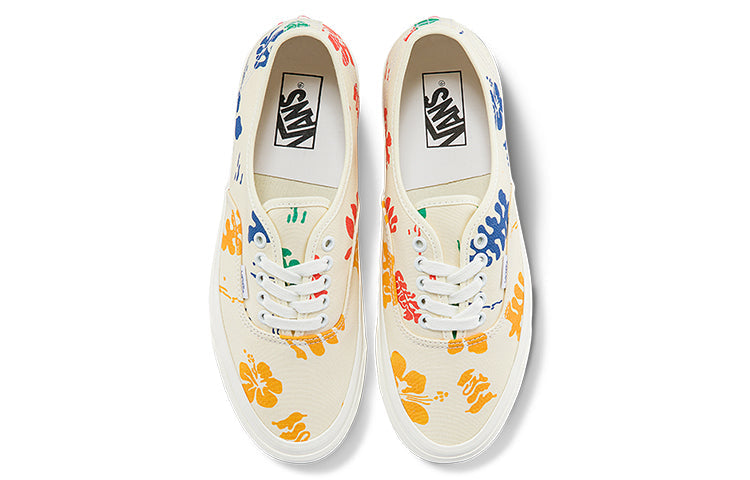 Vans Authentic 44 DX Low Tops Casual Skateboarding Shoes White Multi-Color Printing Unisex 'White Blue Yellow' VN0A5KX4AWD