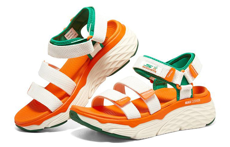 (WMNS) Skechers Max Cushioning 'White Orange Green' 896132-OWGN