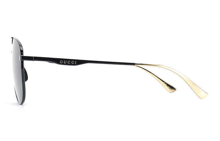 Gucci Round Frame Metallic Sunglasses Asia Edition Black GG0336S-005