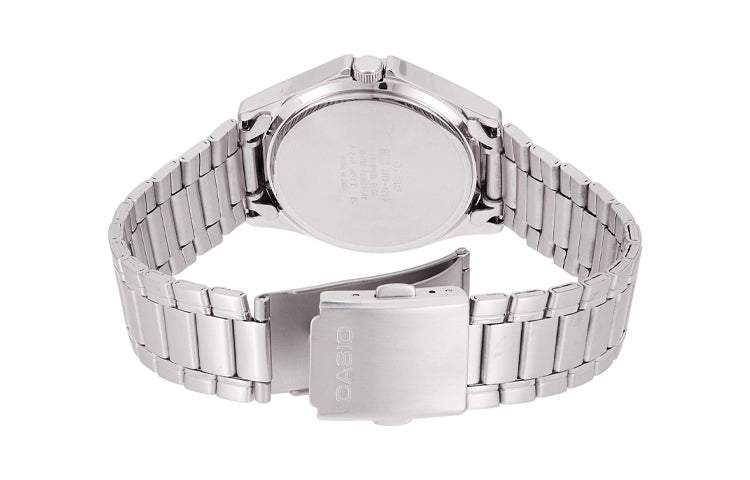 CASIO Waterproof Stainless Steel Strap Mens White Analog MTP-1239D-7A