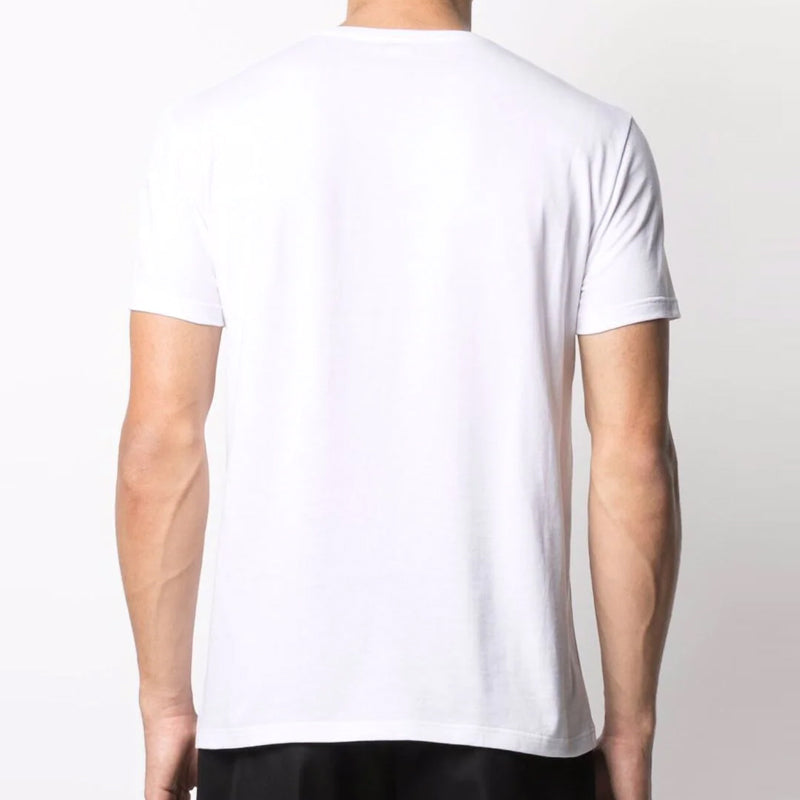 Men's Alexander McQueen SS21 Skeleton Micro Mark Round Neck Short Sleeve White 662486-QRX04-9000