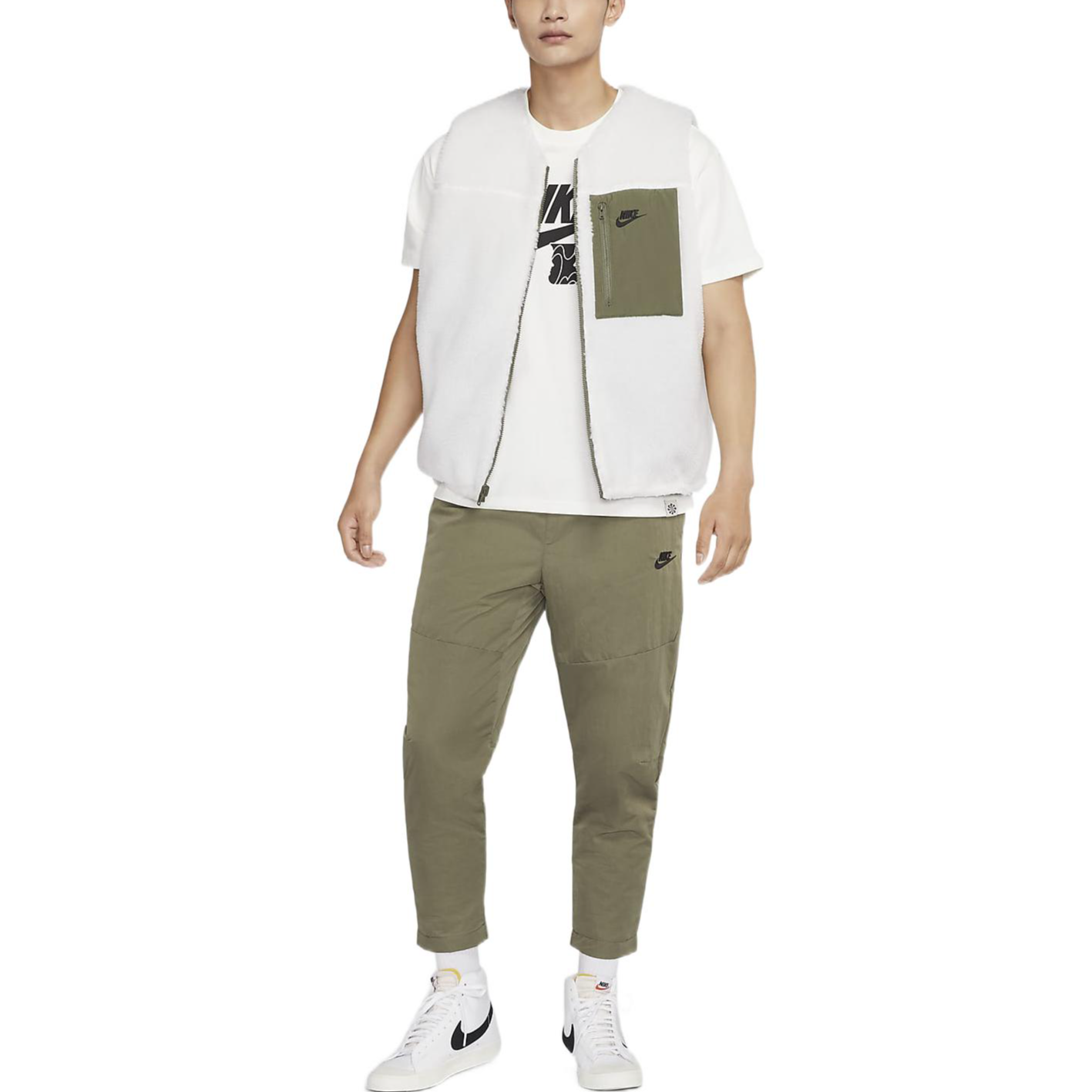 Nike Club+ Reversible Winterized Vest 'Green White' DQ4879-133