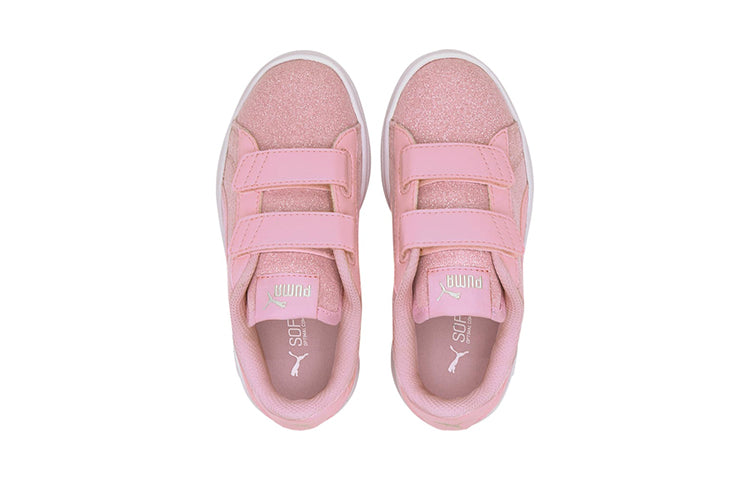 (PS) PUMA Smash V2 Glitz Glam Running Shoes Pink/White 367378-19