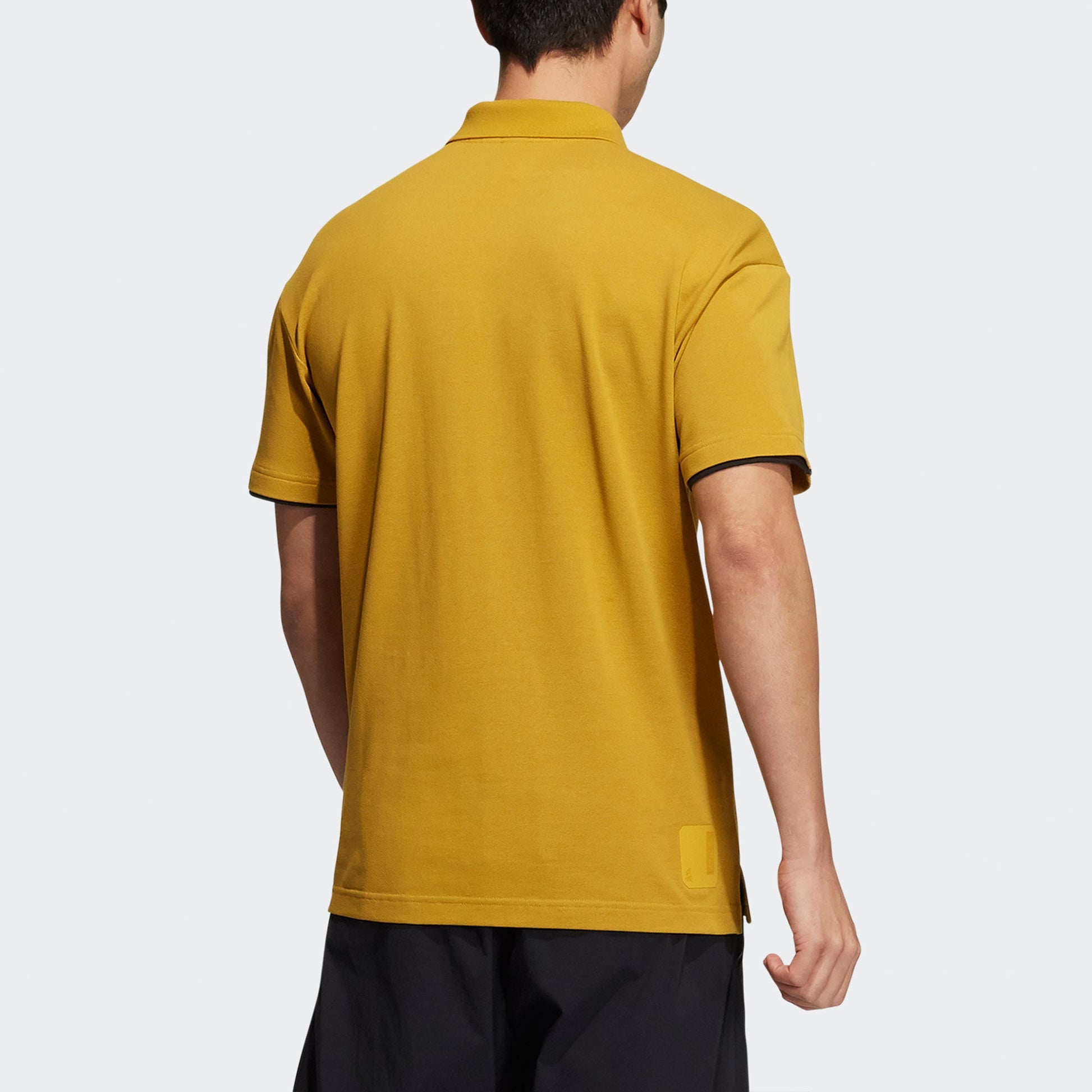Men's adidas Wj Polo Martial Arts Series Logo Printing Solid Color Sports Short Sleeve Gold Color Polo Shirt H39321