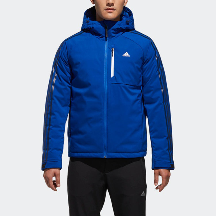 adidas 3stripes Down H Stay Warm Sports hooded down Jacket Blue DM1966