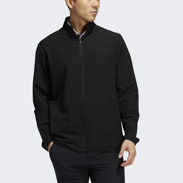 adidas Golf Sports Windproof Woven Stand Collar Jacket Black FR4245