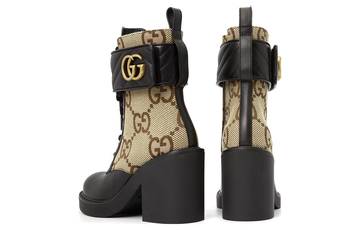 (WMNS) Gucci Boot with Double G 'Camel Ebony' 719849-AABD0-1183