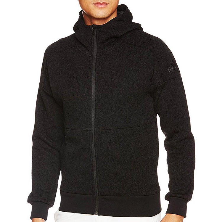 adidas Casual Sports Knit Windproof Hooded Jacket Black CD2873