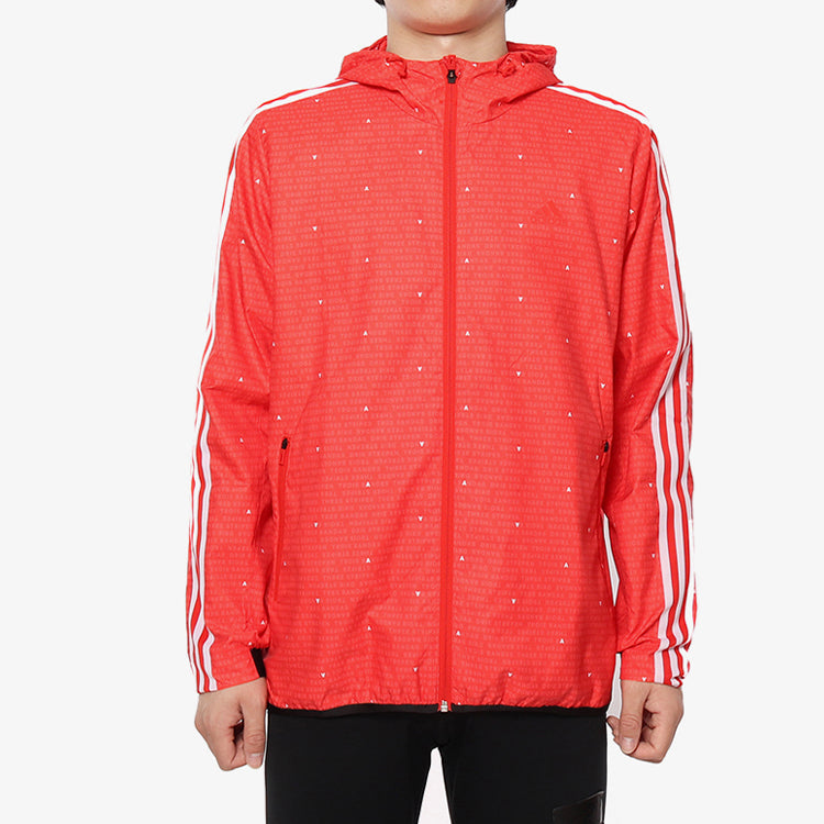 adidas Wb Aop 3s Woven Casual Sports Hooded Jacket Red DW4623