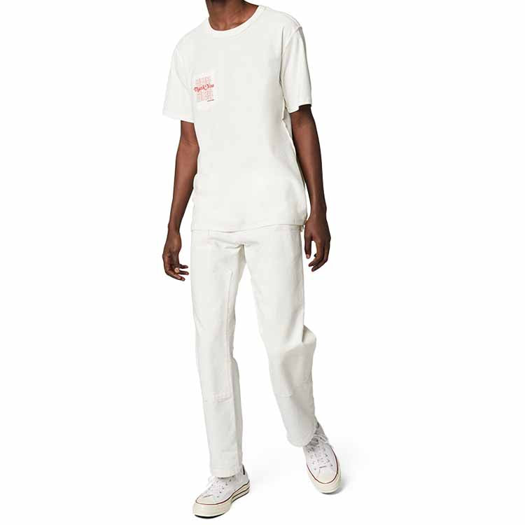 Converse reversible Alphabet Printing Short Sleeve Creamy White 10019650-A02