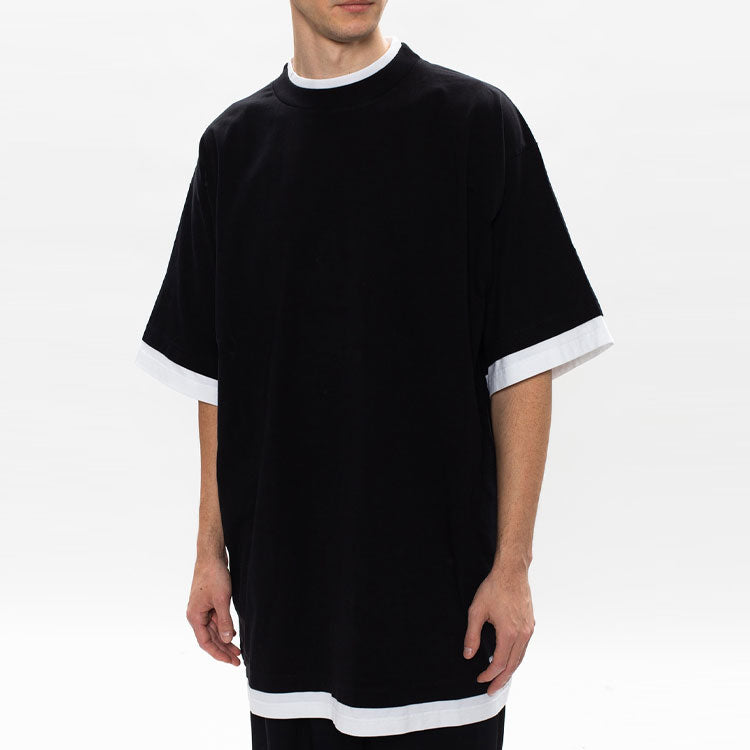 Balenciaga Layered T-shirt Oversized 'Black White' 644693TIVG61070