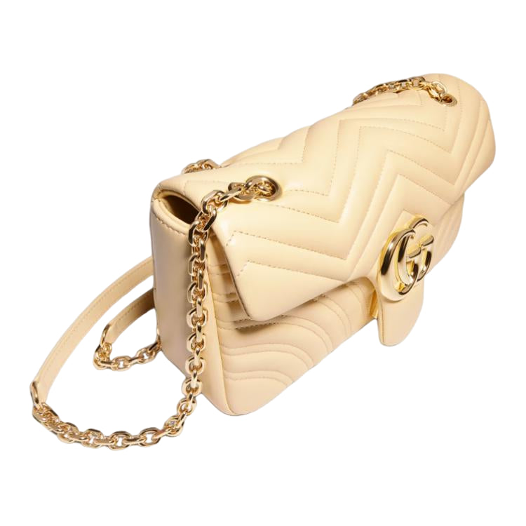 (WMNS) Gucci GG Marmont Medium Shoulder Bag 'Light Yellow' 837267-AAGUE-9305