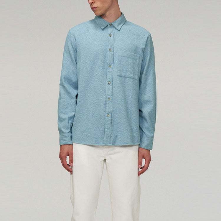 Men's Levis Casual Lapel Pure Cotton Long Sleeves Light Blue Shirt 21256-0000