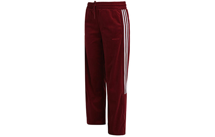 (WMNS) adidas Neo CS TP Velour Pants 'Red White' GK8761