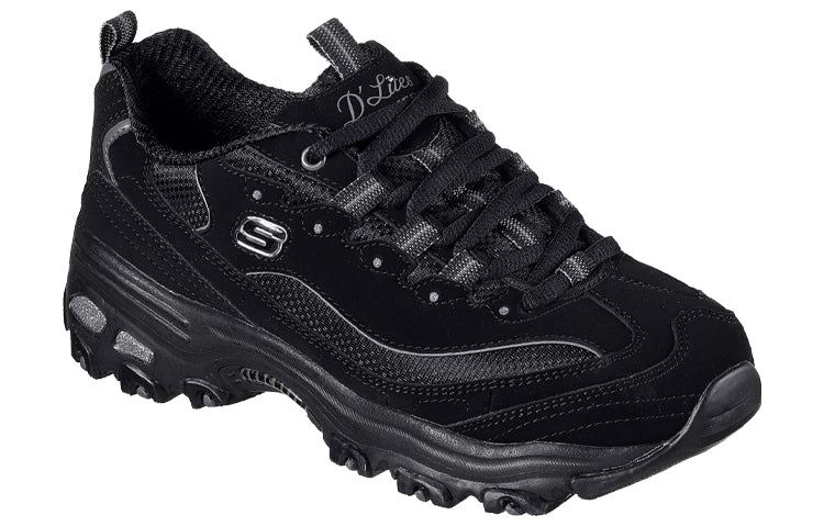 (WMNS) Skechers D lites Sports Shoes Black 11930-BBK