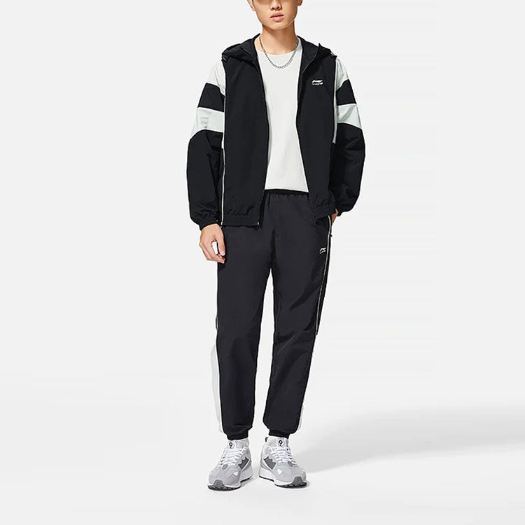 Li-Ning Lifestyle Loose Woven Jogging Pants 'Black White' AYKS837-3