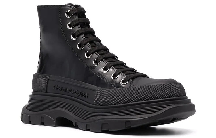 (WMNS) Alexander McQueen Tread Slick High-Top Boots 'Black' 679529WIABD1000