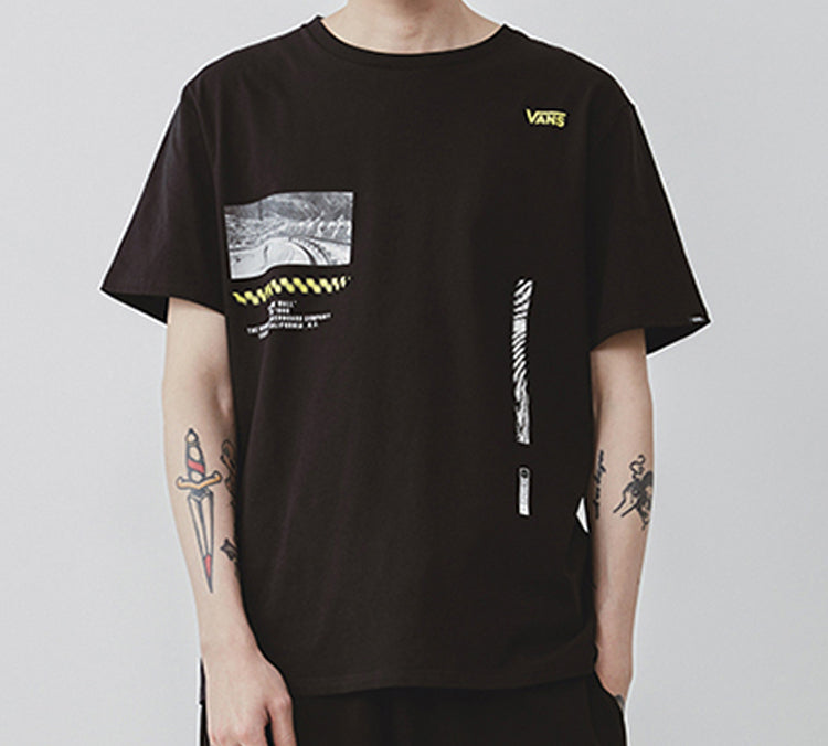 Vans Unisex Logo Printing Round-Neck Black VN0A4P58BLK