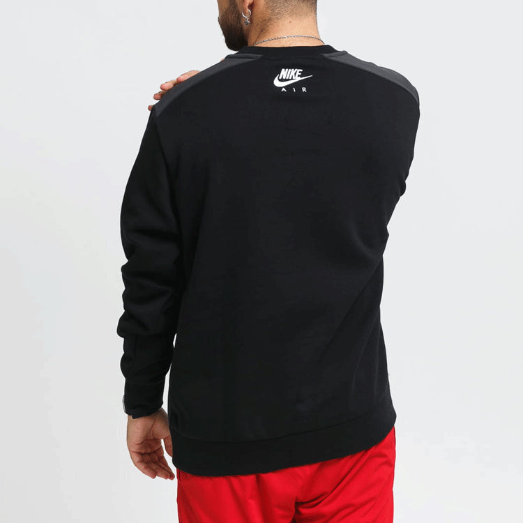 Men's Nike Air Logo Printing Round Neck Pullover Long Sleeves Black DA0220-010