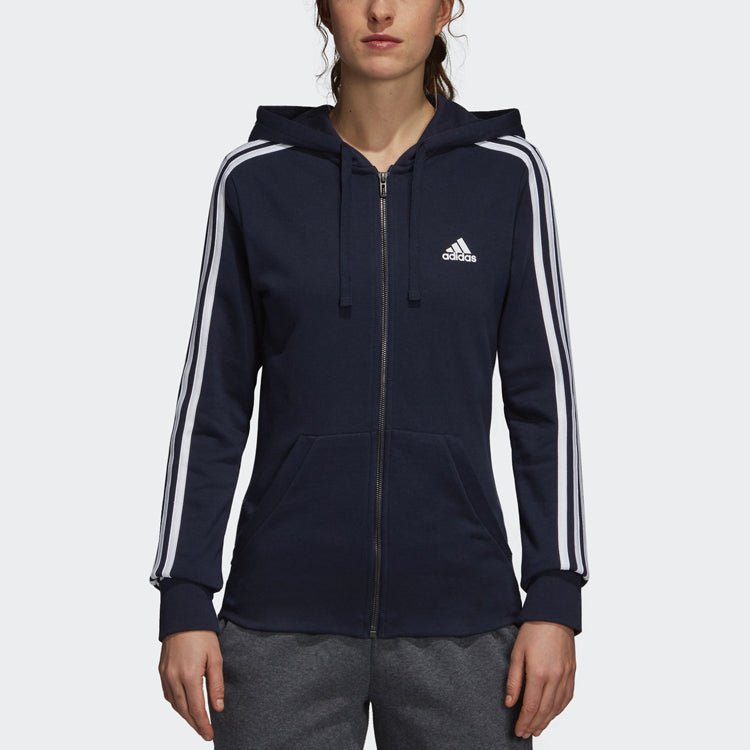 (WMNS) adidas hooded track Jacket Navy Blue DN4422