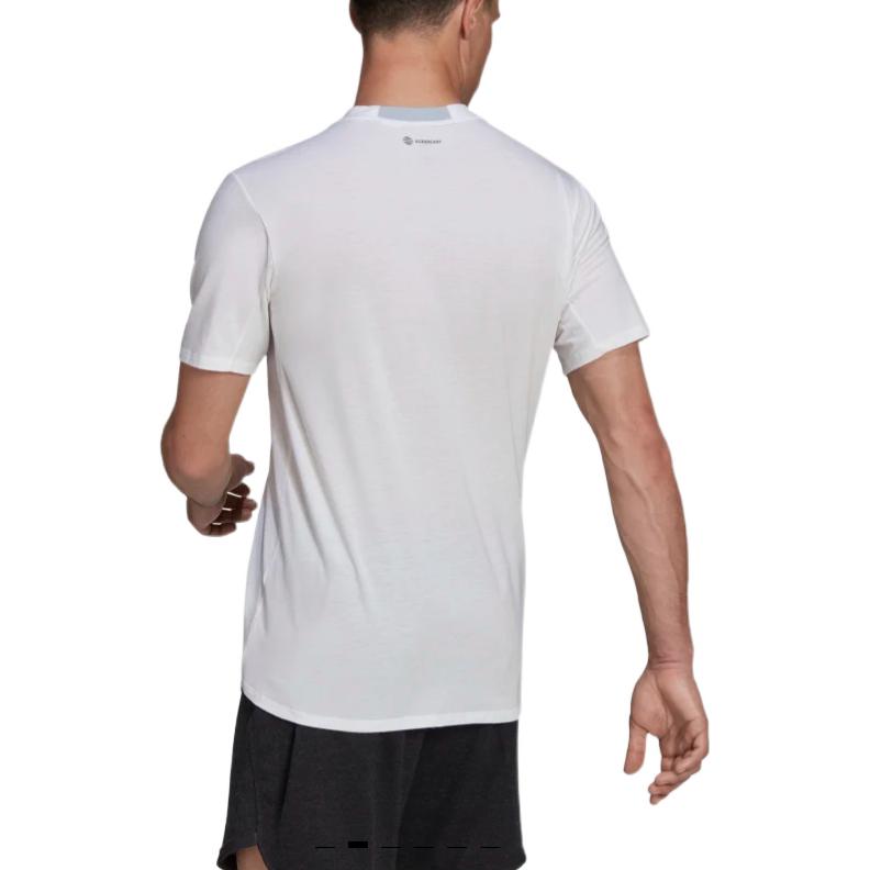 adidas Solid Color Sports Logo Casual Round Neck Short Sleeve White HA6363