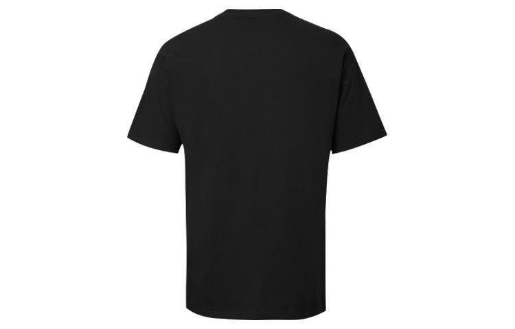 Men's Converse Contrasting Colors Plaid Pocket Casual Round Neck Short Sleeve Black 10020885-001