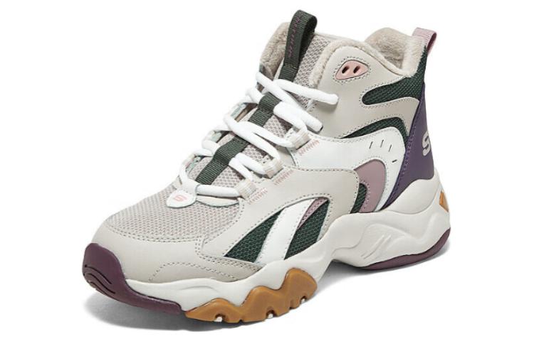 (WMNS) Skechers D'Lites Sneaker 'Beige Purple White' 168014-TPOL