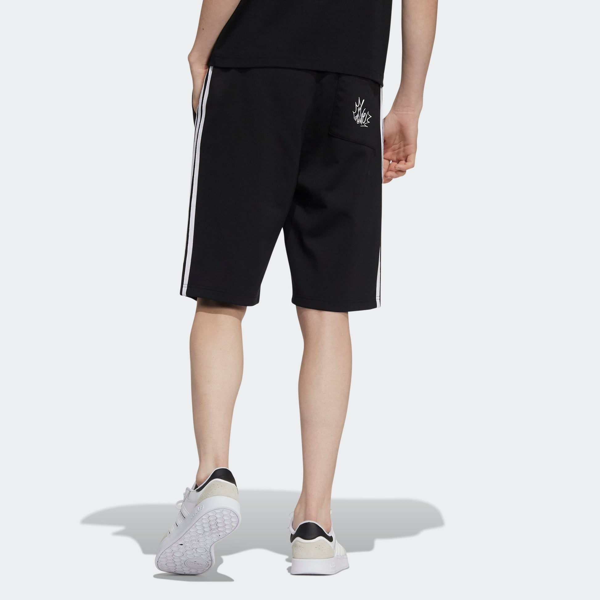 adidas neo M Mf Short Mickey Pattern Stripe Sports Shorts Black HF0457