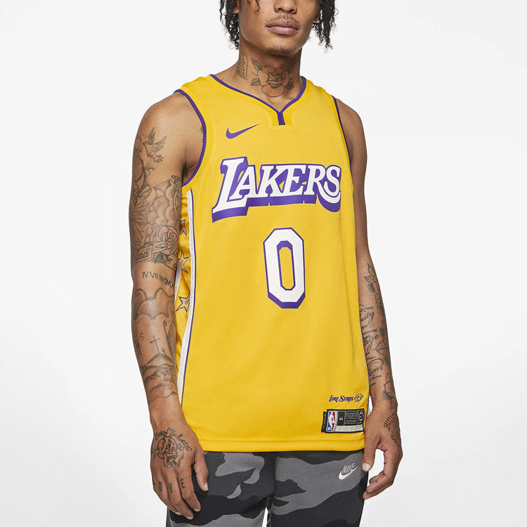 Nike NBA SW 19-20 LA LAKERS 0 KYLE KUZMA LORE SERIES JERSEY Yellow AV4646-728