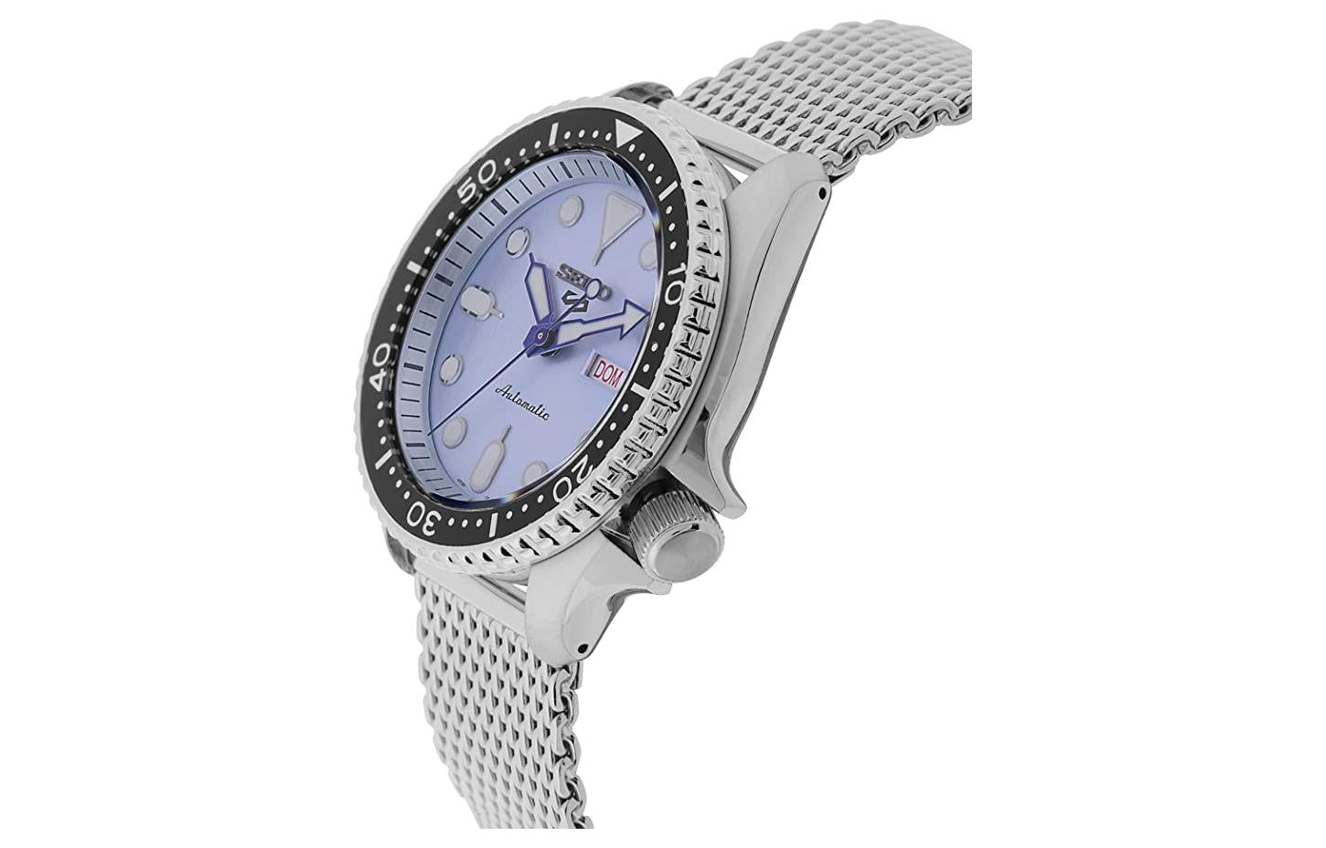 Men's SEIKO No. 5 Steel strip waterproof Automatic Mechanical Watch Blue Silver SRPE77K1