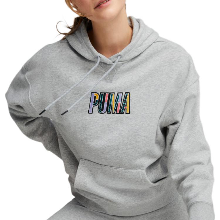 (WMNS) PUMA SWxP Graphic Hoodie 'Grey' 537611-04