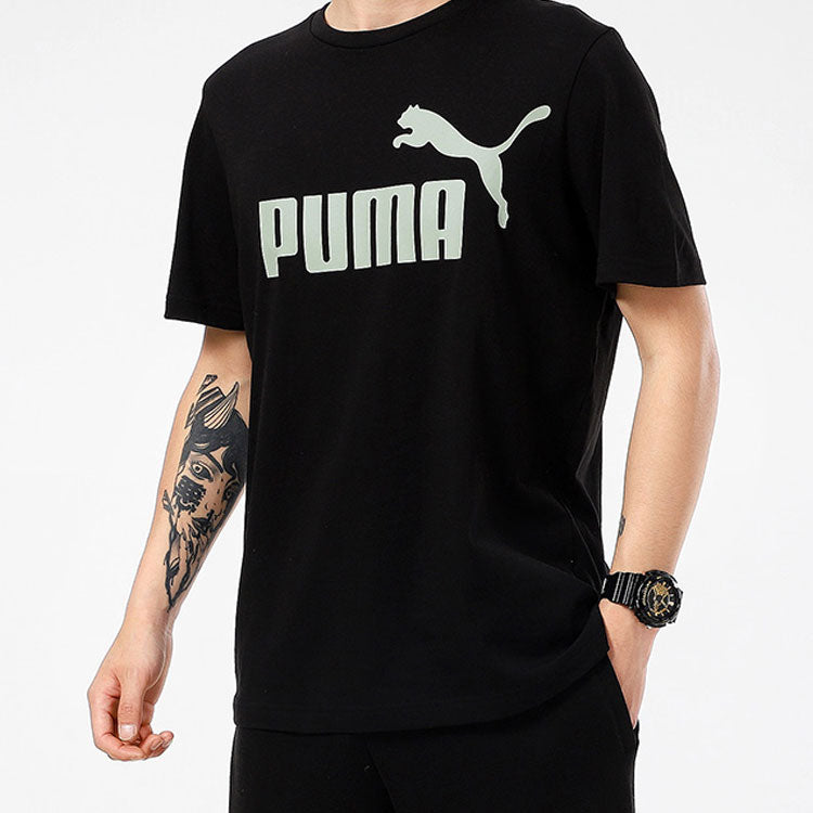 PUMA Unisex Logo Printing Round-Neck Black 847182-01