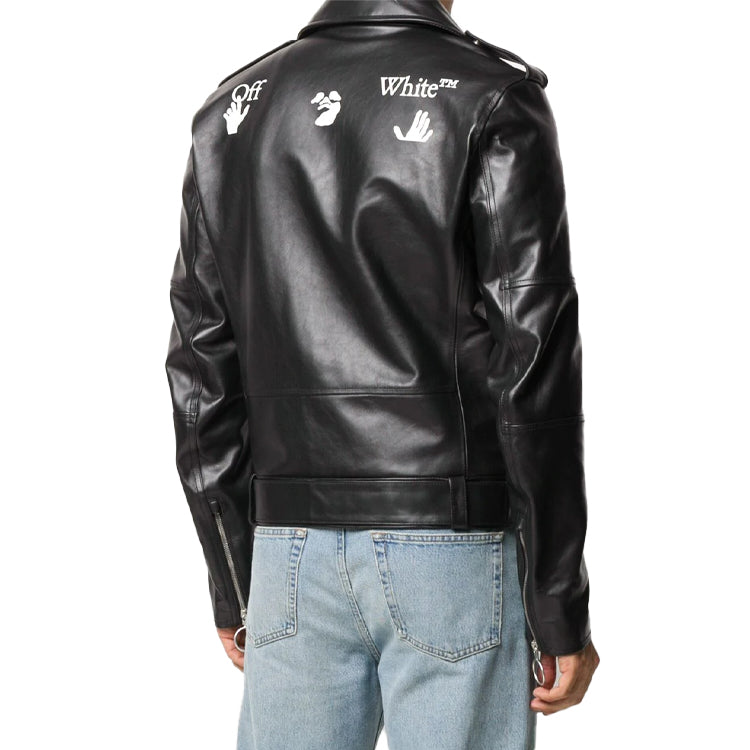 Men's Off-White Asymmetric Black Jacket OMJG011E20LEA0011001