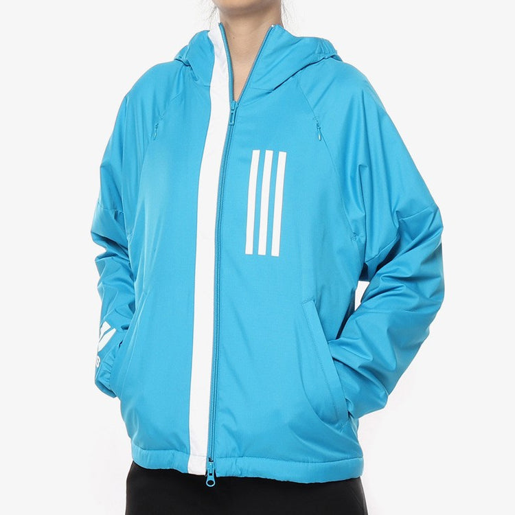 (WMNS) adidas Hooded Track Jacket Blue DZ0035