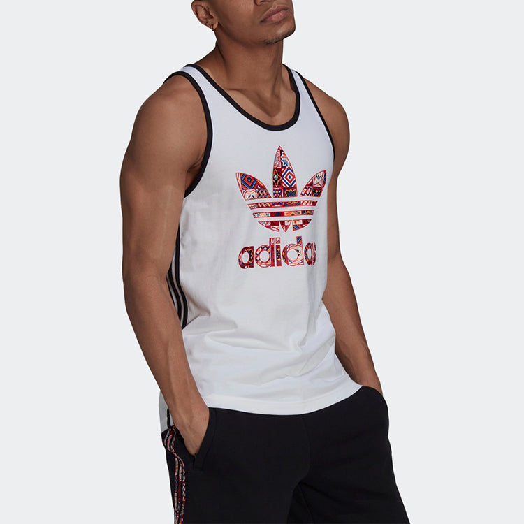 adidas originals WxE Tank 3S Funny Logo Printing Sports Vest White H43942